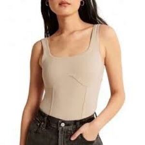Abercrombie & Fitch Tan Sleeveless‎ Fitted Bodysuit